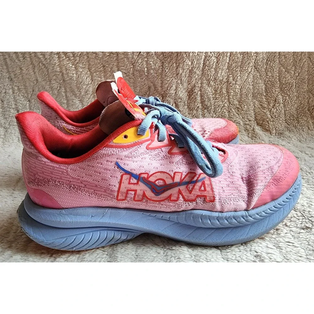 Hoka Mach 6 Youth Running Shoes Peony/Cerise Size 6MD